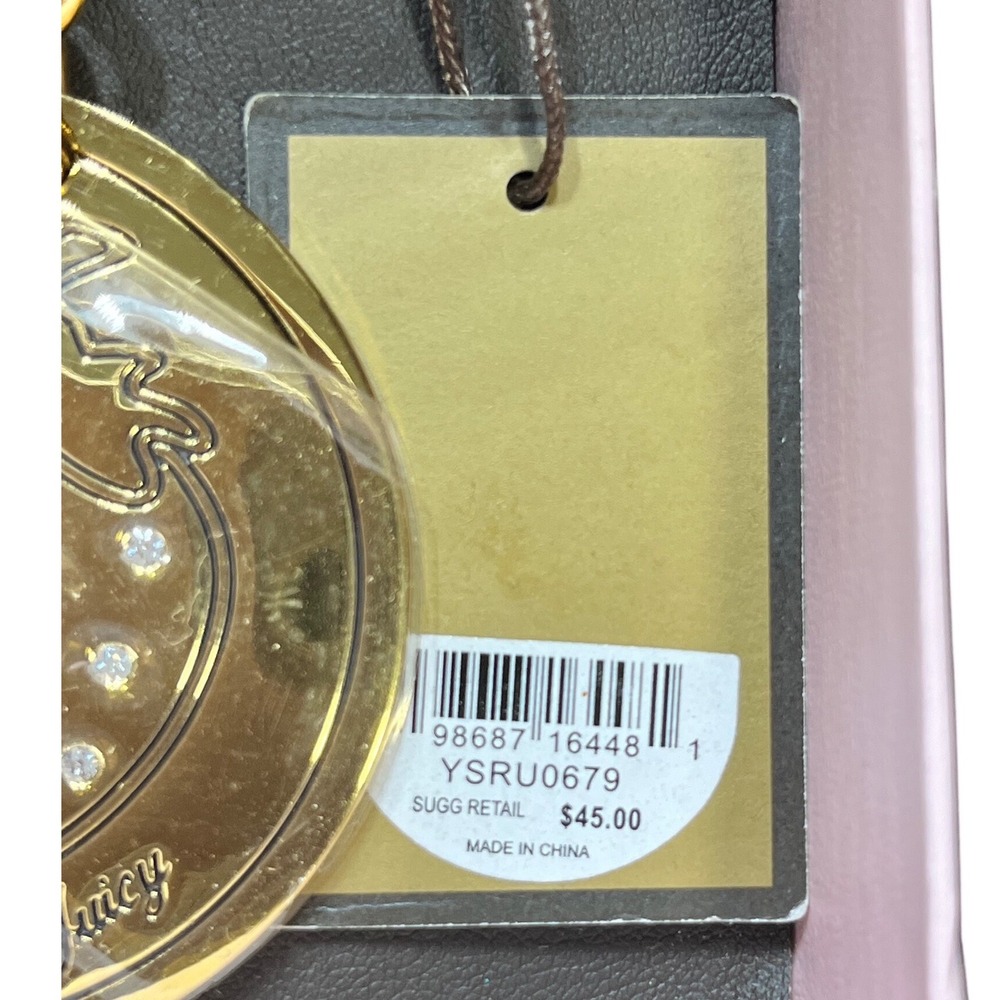 Juicy Couture‎ Vintage Strawberry Gold Tone Heart Key fob Purse Charm New - Picture 12 of 12